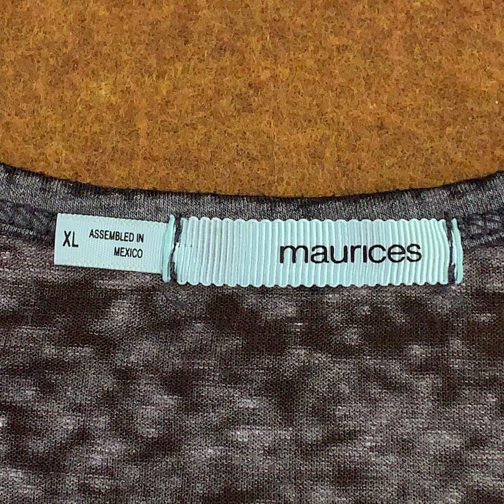 Maurices Womens XL Purple Charcoal Graphic 26 Raglan Burnout Baseball T-Shirt - Picture 2 of 11
